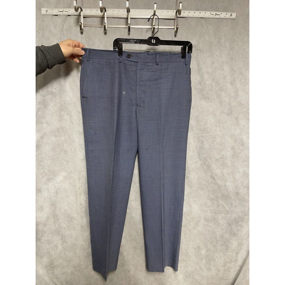 Ralph Lauren Pant Men 38X34 Blue Micro Houndstooth Academia Hybrid Casual Luxury
